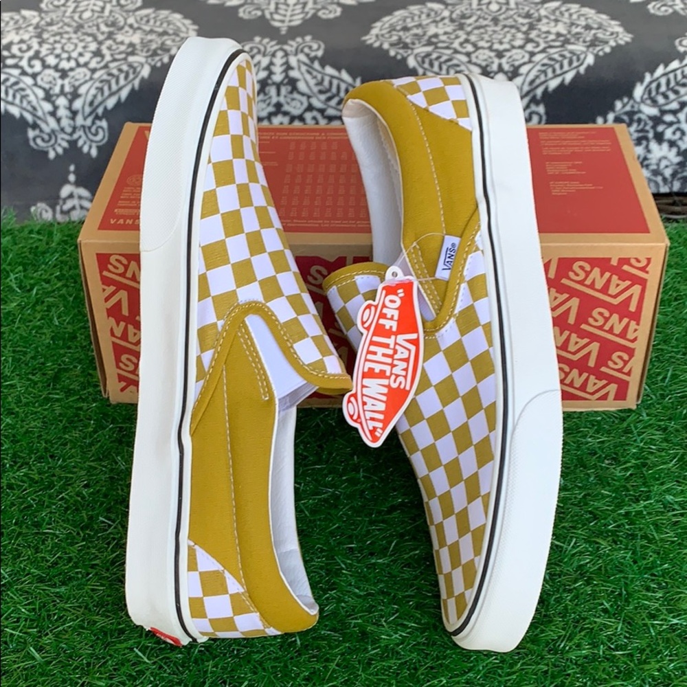 VANS CLASSIC SLIP ON CHECKERBOARD OLIVE OIL WMNS - Picture 8 of 16
